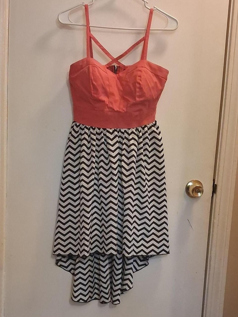 Trixxi Coral Pink Dress Top with Bustier Detail